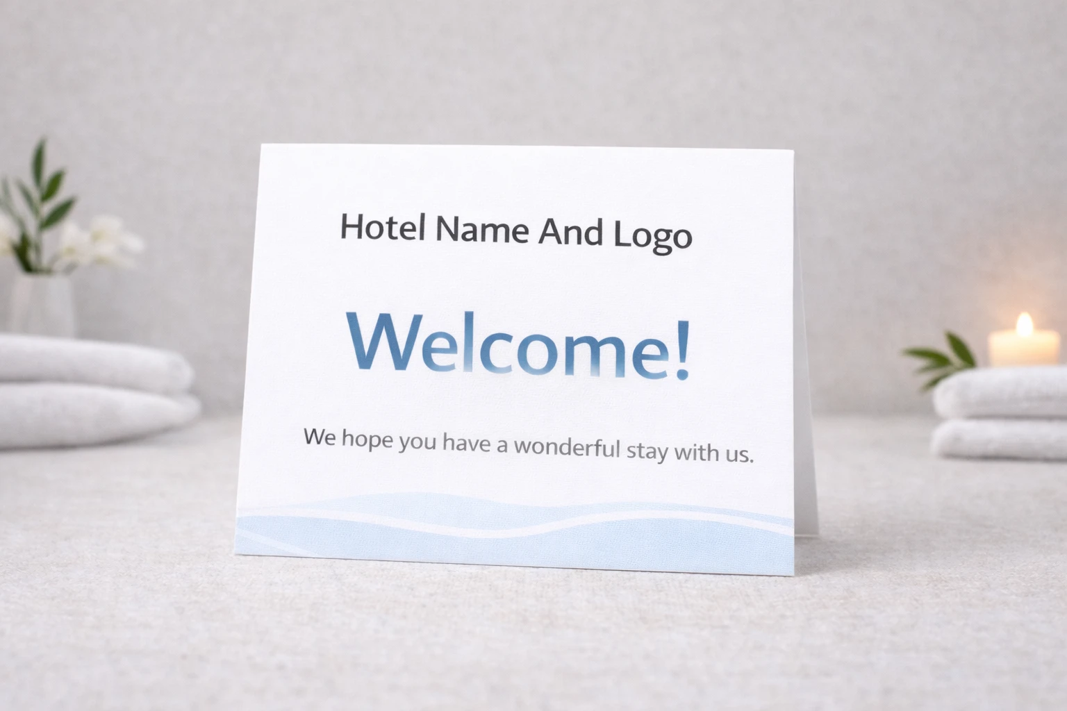 Hotel Welcome Kit / Welcome Card – Custom Branding with Hotel Name & Logo