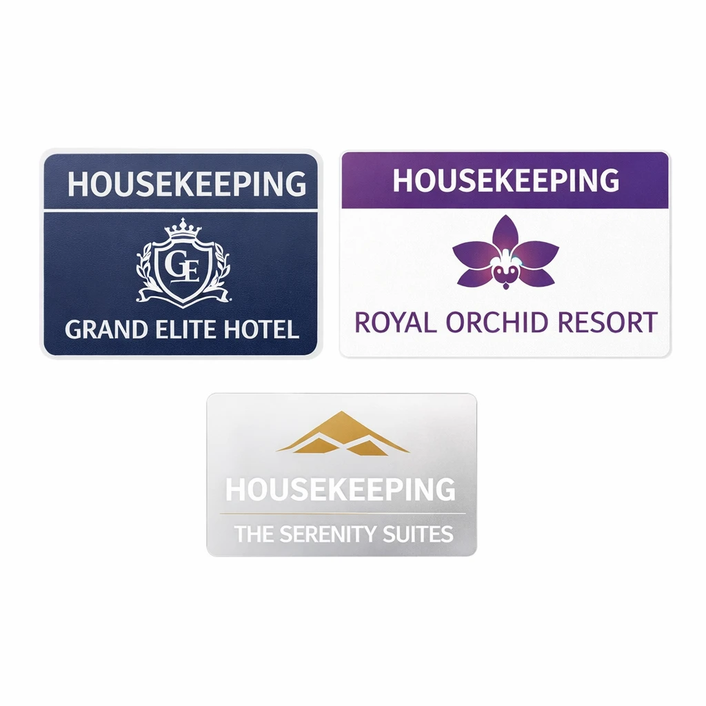 Staff Cleaning Caddy Labels – Custom Branding with Hotel Name & Logo
