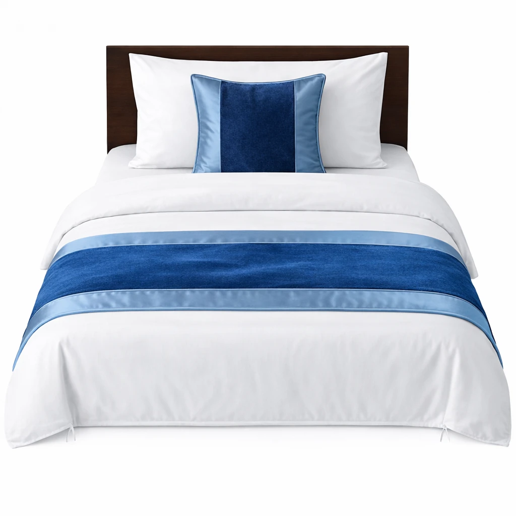 Hotel Single Bed Runner Set 1+1 Satin / Velvet – Decorative Hospitality Runner Set