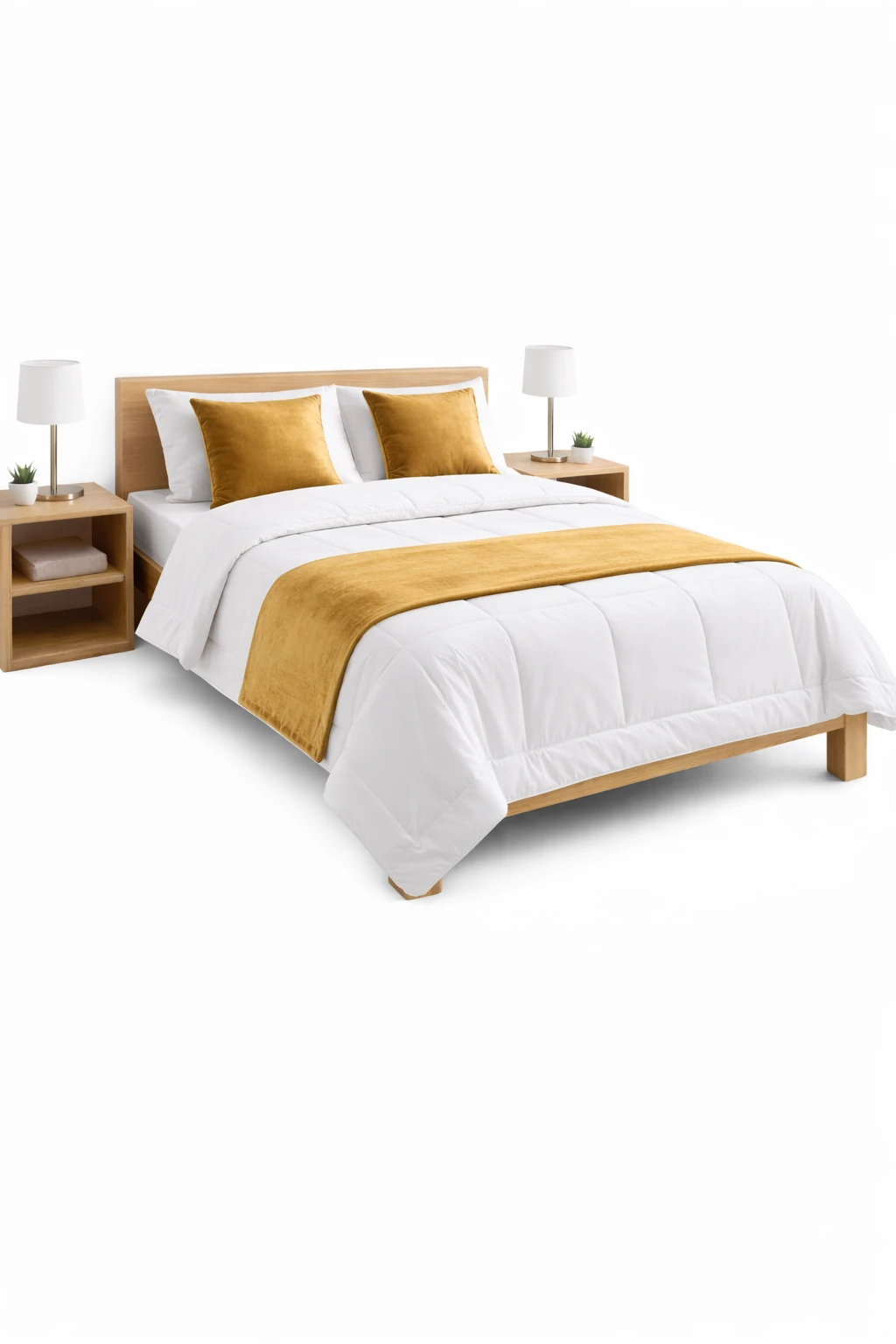 Luxury Double Suite Combo – 5” Mattress, 300 TC Percale, Dobby Duvet & Runner Set