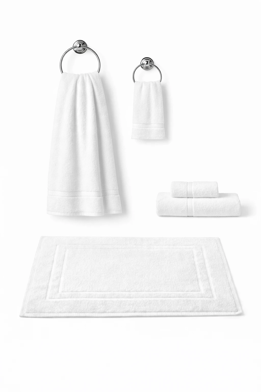 Hotel Bathroom Linen Premium Single Room Combo – 600Gm Pure Cotton Towel Set