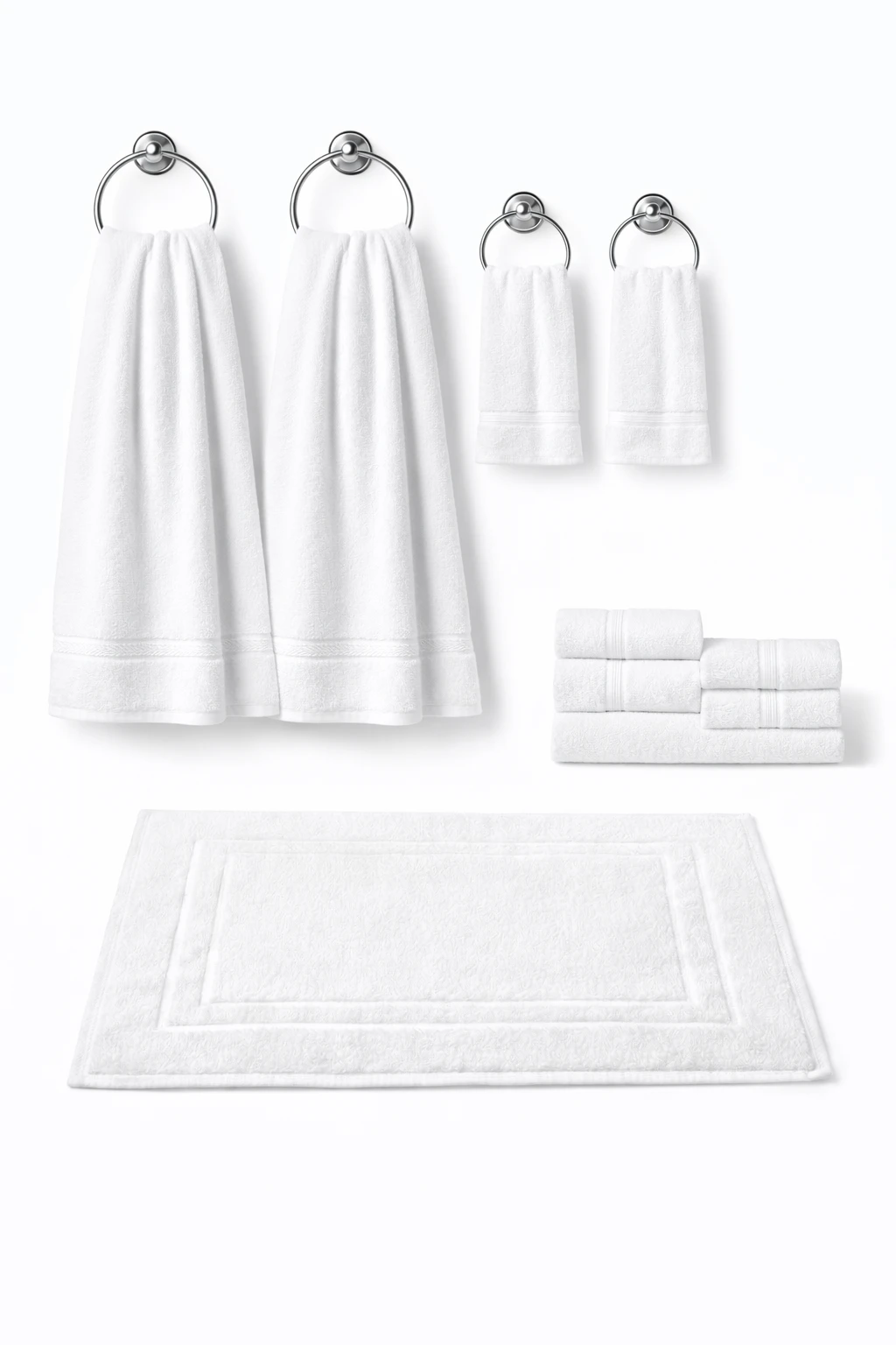 Hotel Bathroom Linen Premium Double Combo – 600Gm Pure Cotton Towel Set