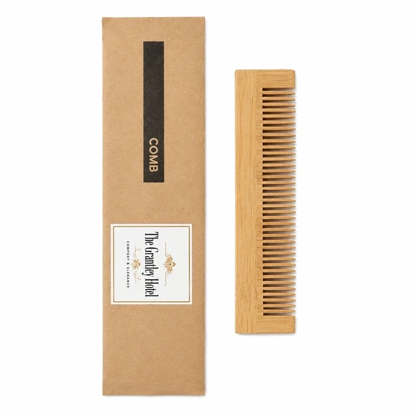 Wooden Comb with Brown Po...