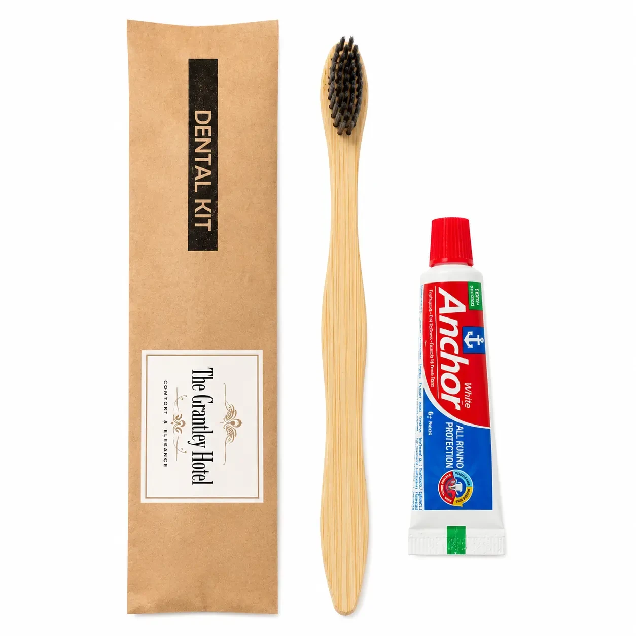 1 Bamboo Toothbrush + 1 Anchor Toothpaste with Dental Kit Pouch