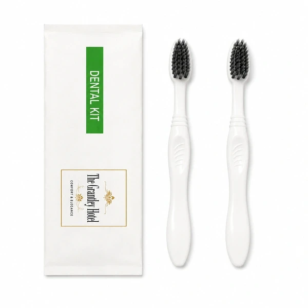 2 Toothbrushes with Dental Kit Pouch