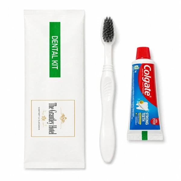 1 Toothbrush + 1 Colgate Toothpaste with White Dental Kit Pouch
