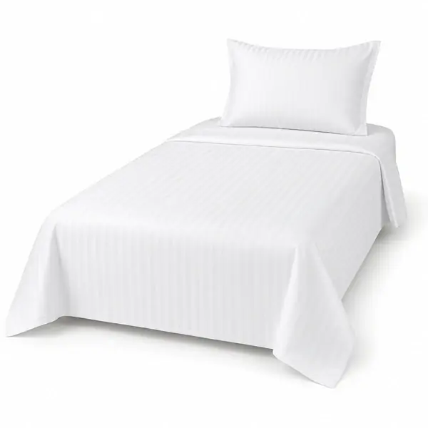 Bed Sheet – Single Satin Stripes Blinskart Single Bed Sheet Satin Stripes 210TC White | Premium Hotel Bedding White