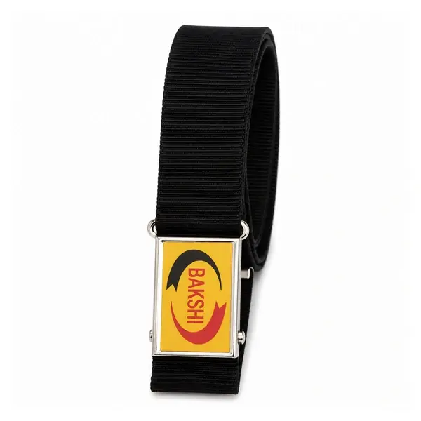 Black Security Guard Uniform Belt with Metal Buckle