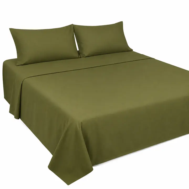 Blinskart Premium King Size Bedsheet – Olive Green