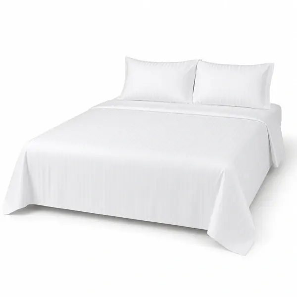 Blinskart White Double Bed Sheet SS 210TC 90" × 110" | Premium Hotel Bedding