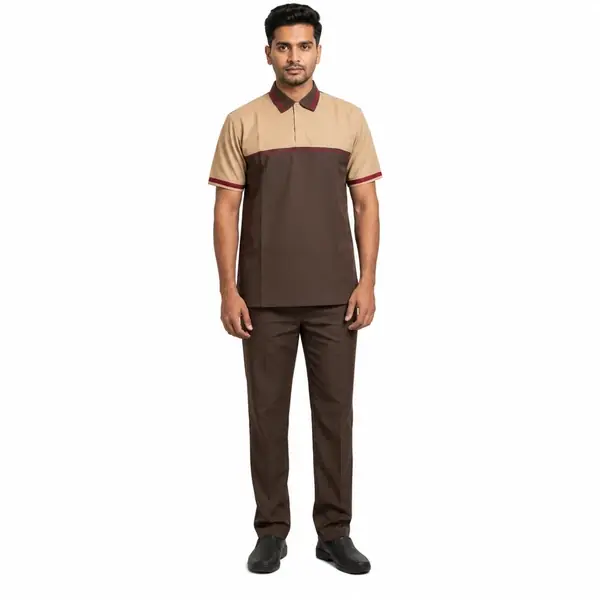  Brown & Beige Housekeeping / Hospitality Staff Uniform