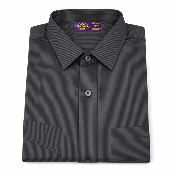 Grey Pinstripe Safari Uniform Shirt – Professional Staff Uniform