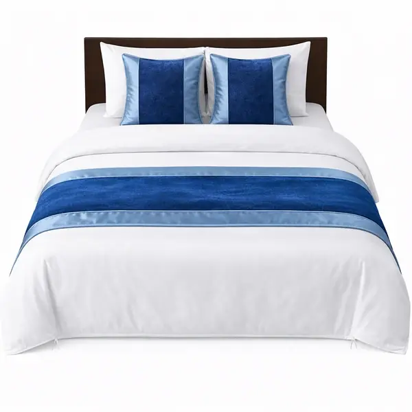 Hotel Double Bed Runner Set 1+2 Satin / Velvet – Premium Decorative Hospitality Set