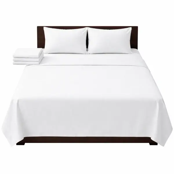 Hotel Double Bedsheet Set 108"x108" – Pure Cotton Percale 300 TC with 2 Pillow Covers