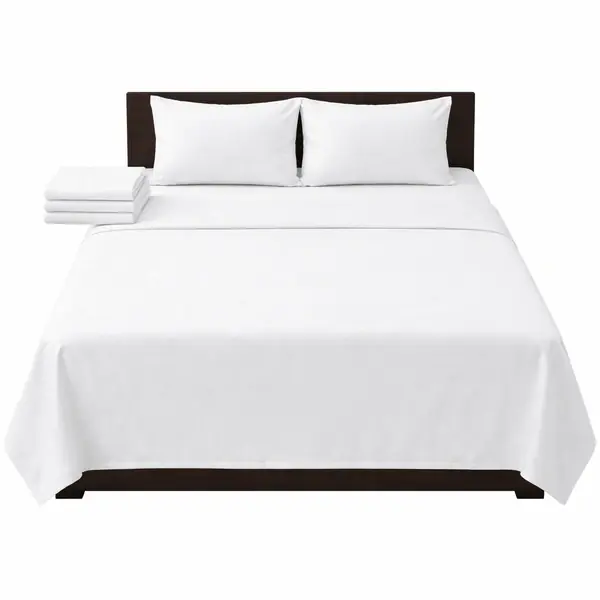 Hotel Room Bedding & Linen Double Bedsheet with 2 Pillow Covers – Glaze Cotton 300 TC (108x108 Inch)