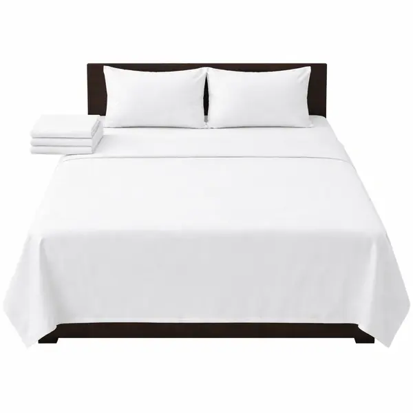 Hotel Room Bedding & Linen Double Bedsheet with 2 Pillow Covers – Glaze Cotton 300 TC (90x100 Inch)