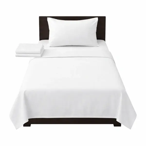 Hotel Room Bedding & Linen Single Bedsheet with 1 Pillow Cover – Pure Cotton Percale 300 TC (60x90 Inch)