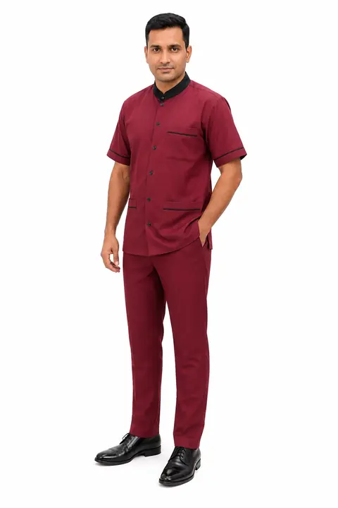 Maroon Housekeeping & Kitchen Staff Uniform Set