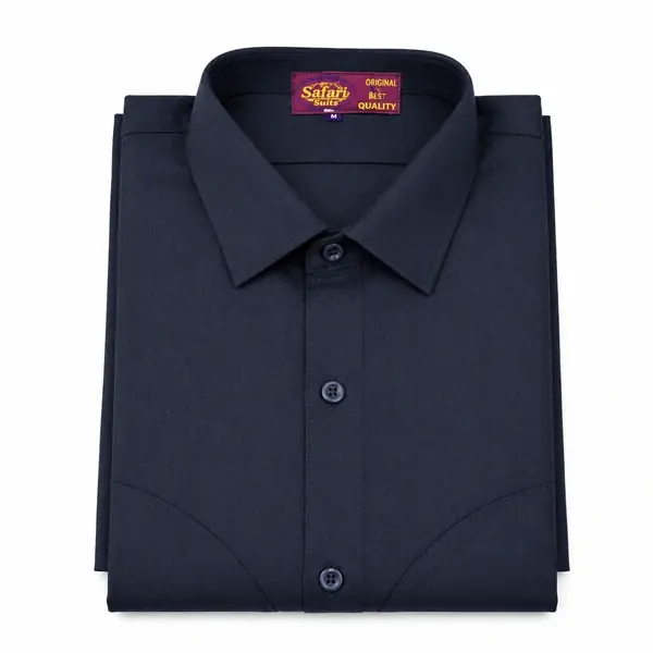 Navy Blue Safari Uniform Shirt with Black Lining – Professional Staff Uniform