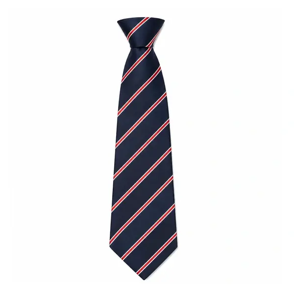 Navy Blue Tie with Red & White Stripes – Professional Uniform Tie