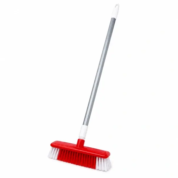 Red Long Handle Floor Scrub Brush