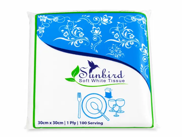 Soft White Tissue Paper Napkins – 30 × 30 cm 100 Pulls